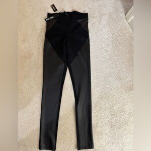 Express Black High-Waisted Leggings size XS leather